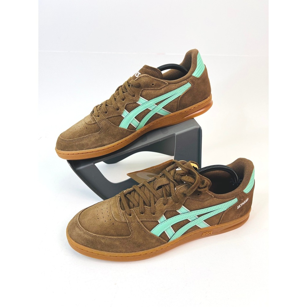 ASICS Skyhand OG Brown Storm Ice Green Suede Sneakers 1203A452-202 Mens 11 NEW
